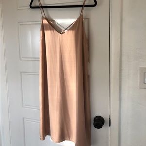 Leith pale silk slip dress small